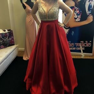 Gold and red Jovani prom Gown Sz 14